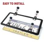 Carbon Fiber Finish Slim License Plate Frame for Universal Fit
