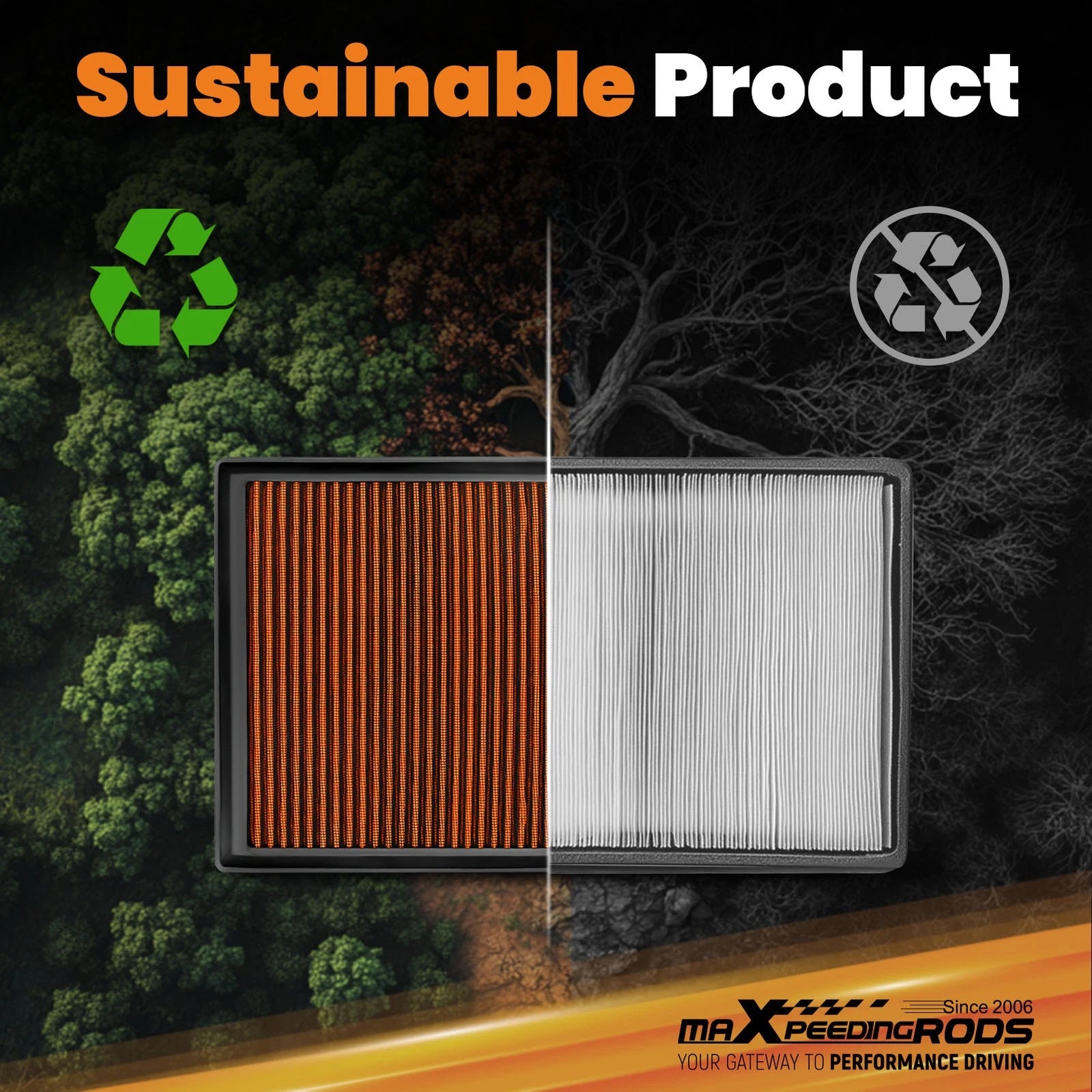 High Flow Performance Panel Air Filter 33-2443 for Camry/Sienna/Lexus/Mitsubishi (2007–2023)
