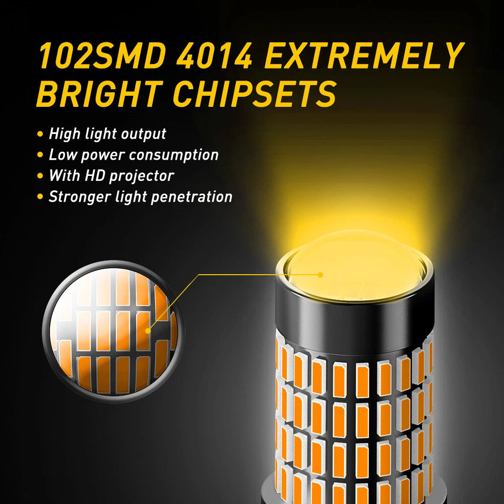 Set of 2 Amber LED Parking Turn Signal Lights for Make Model