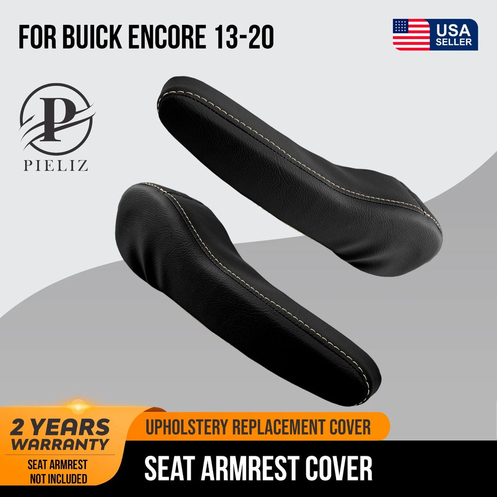 Seat Armrest Cover for Buick Encore (2013–2020) PVC Leather Beige Stitch