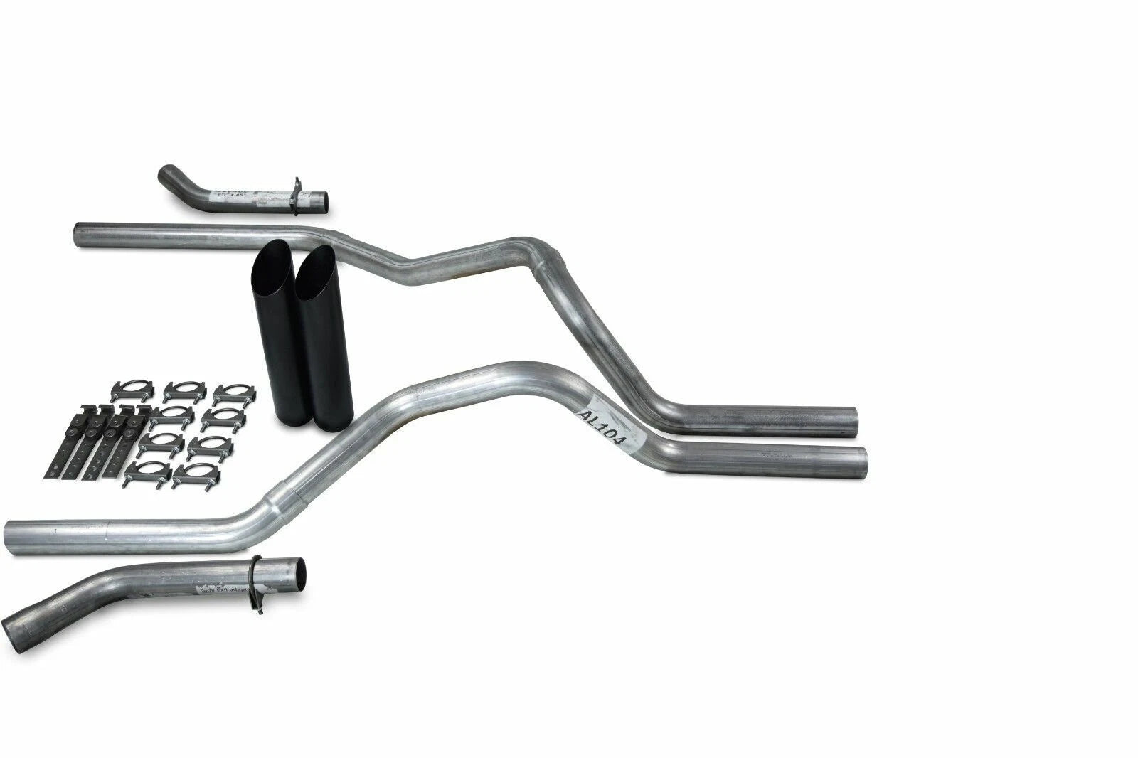 2.5" Dual Exhaust Kit for Ford F150 (2021–2025) No Muffler Black Tips