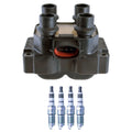 Set of 4 Denso Ignition Coils & NGK Iridium Spark Plugs for Escort Tracer (1990–1996)