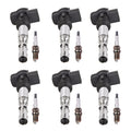 Set of 6 Ignition Coils & U-Groove Spark Plugs for Audi Allroad Quattro (2000–2005)
