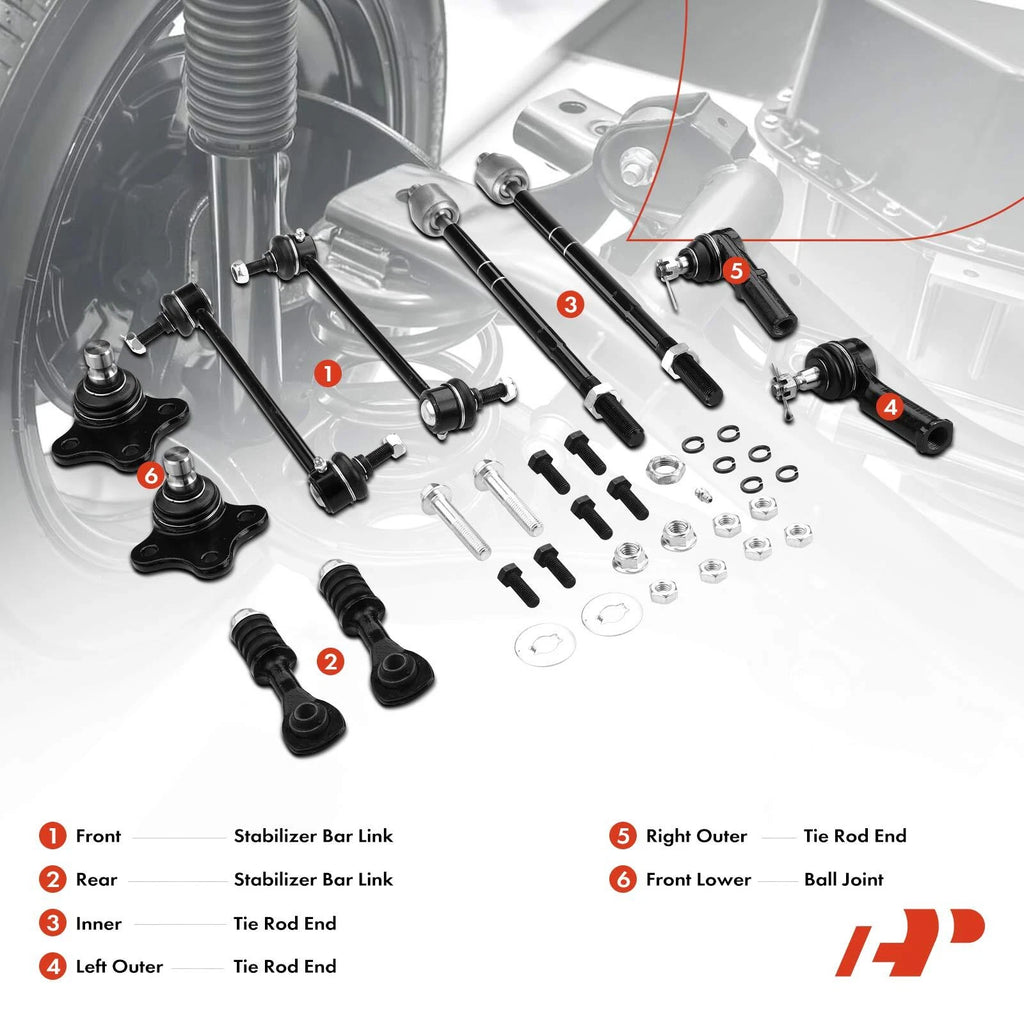 Set of 10 Ball Joints and Sway Bar Links for Ford Mercury