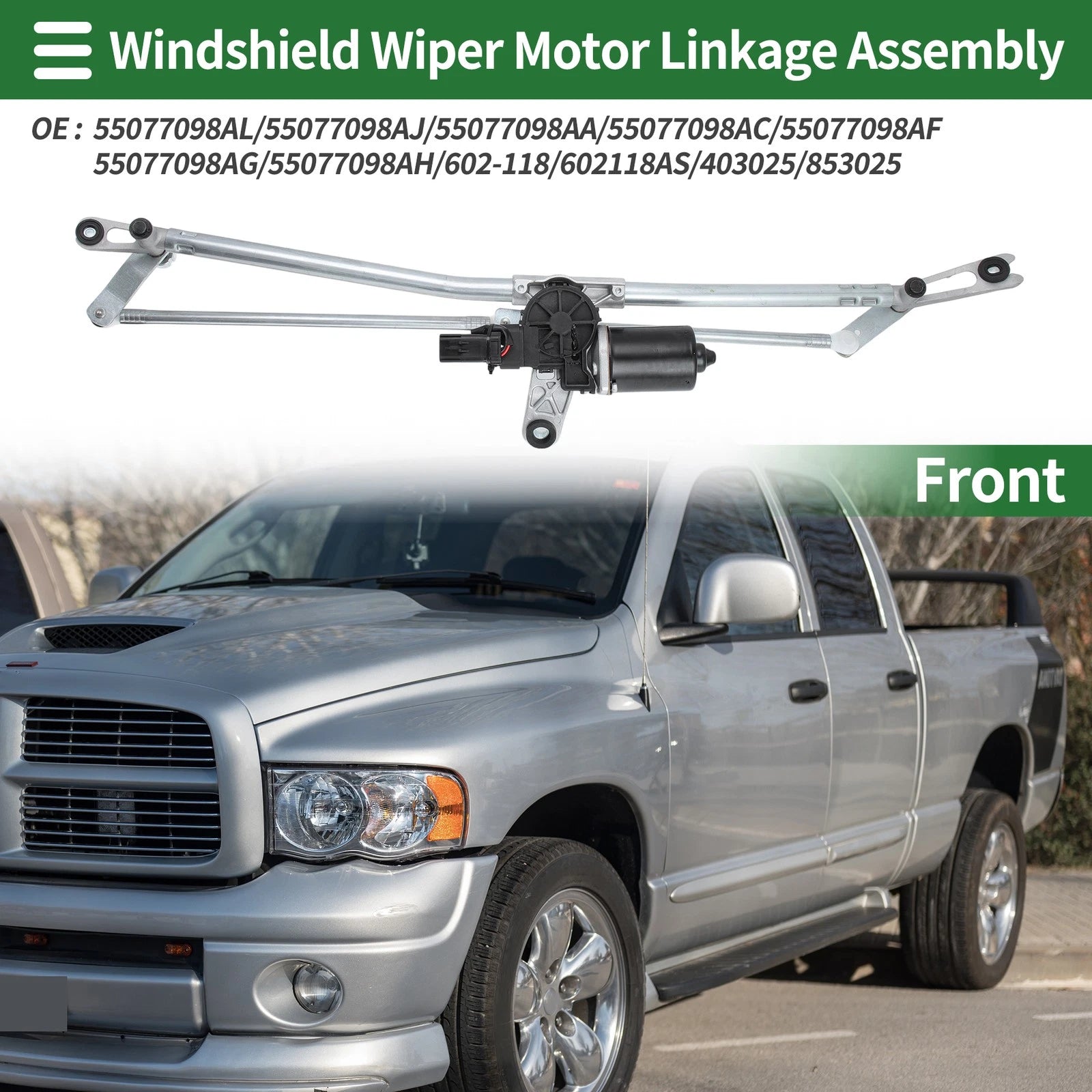 Front Windshield Wiper Motor Linkage Assembly for Dodge Ram 1500 (No. 853025)