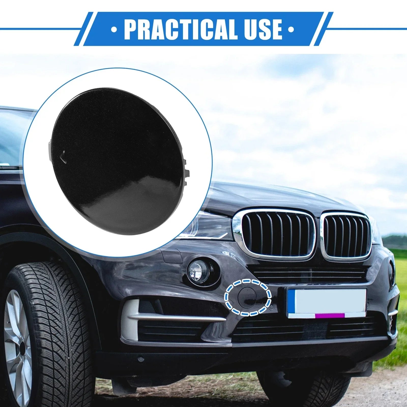 Front Right Tow Hook Eye Hole Bumper Cover for BMW X5 (2016-2018)
