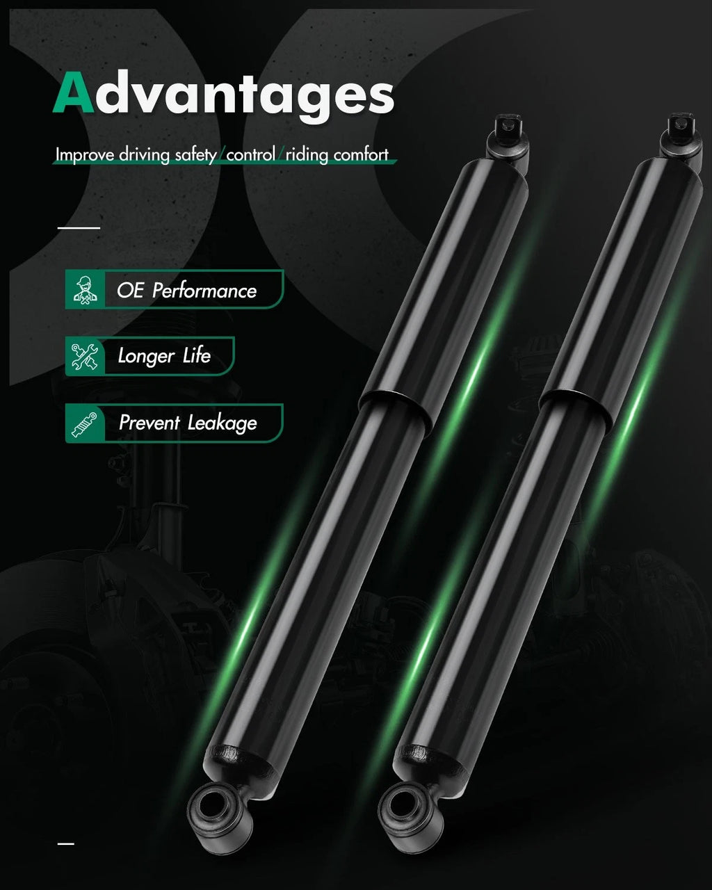 Rear Shocks Struts for Express 2500 3500 Savana 2500 3500 (1996–2019)