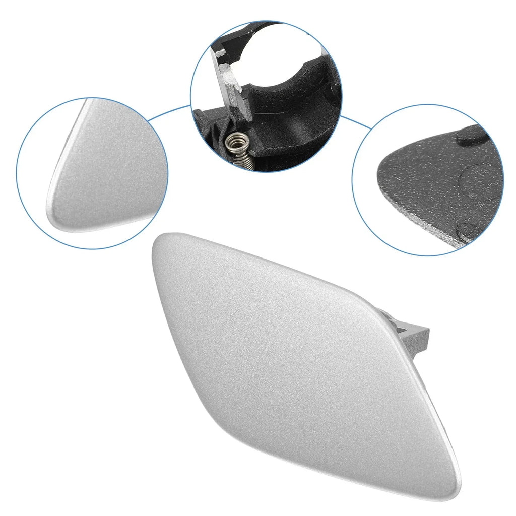 1x Front Bumper Headlight Washer Cover Cap for BMW 335i Silver Tone