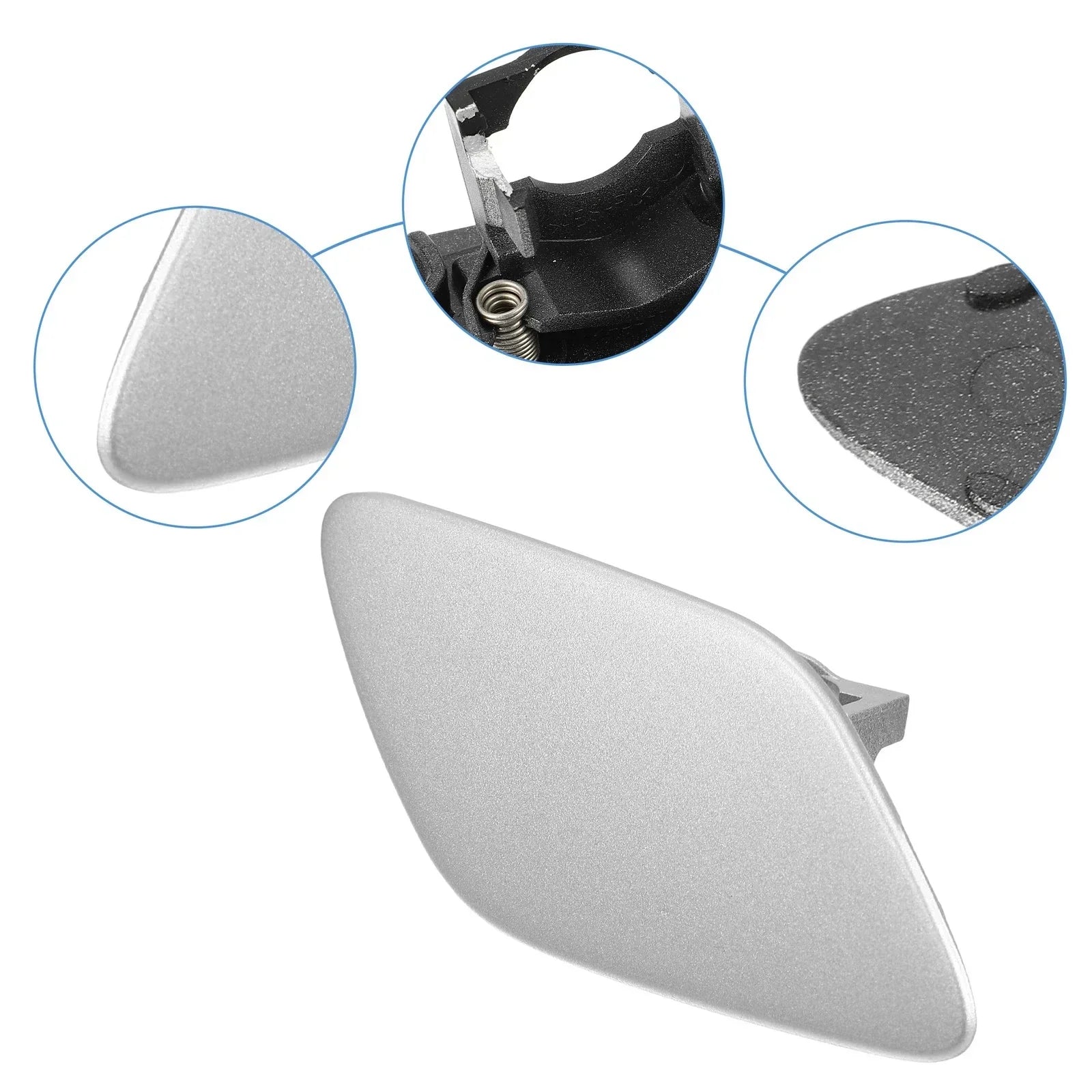 1x Front Bumper Headlight Washer Cover Cap for BMW 335i Silver Tone
