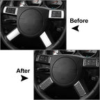4 x Carbon Fiber Steering Wheel Button Covers for Dodge Challenger (2008-2010)