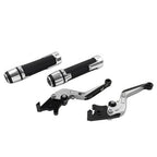 Set of 2 Silver Extendable Brake Clutch Levers for Yamaha TMAX500/530 (2001–2023)
