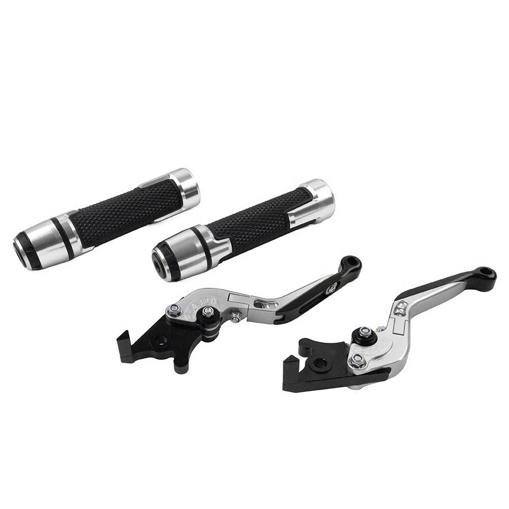 Set of 2 Silver Extendable Brake Clutch Levers for Yamaha TMAX500/530 (2001–2023)