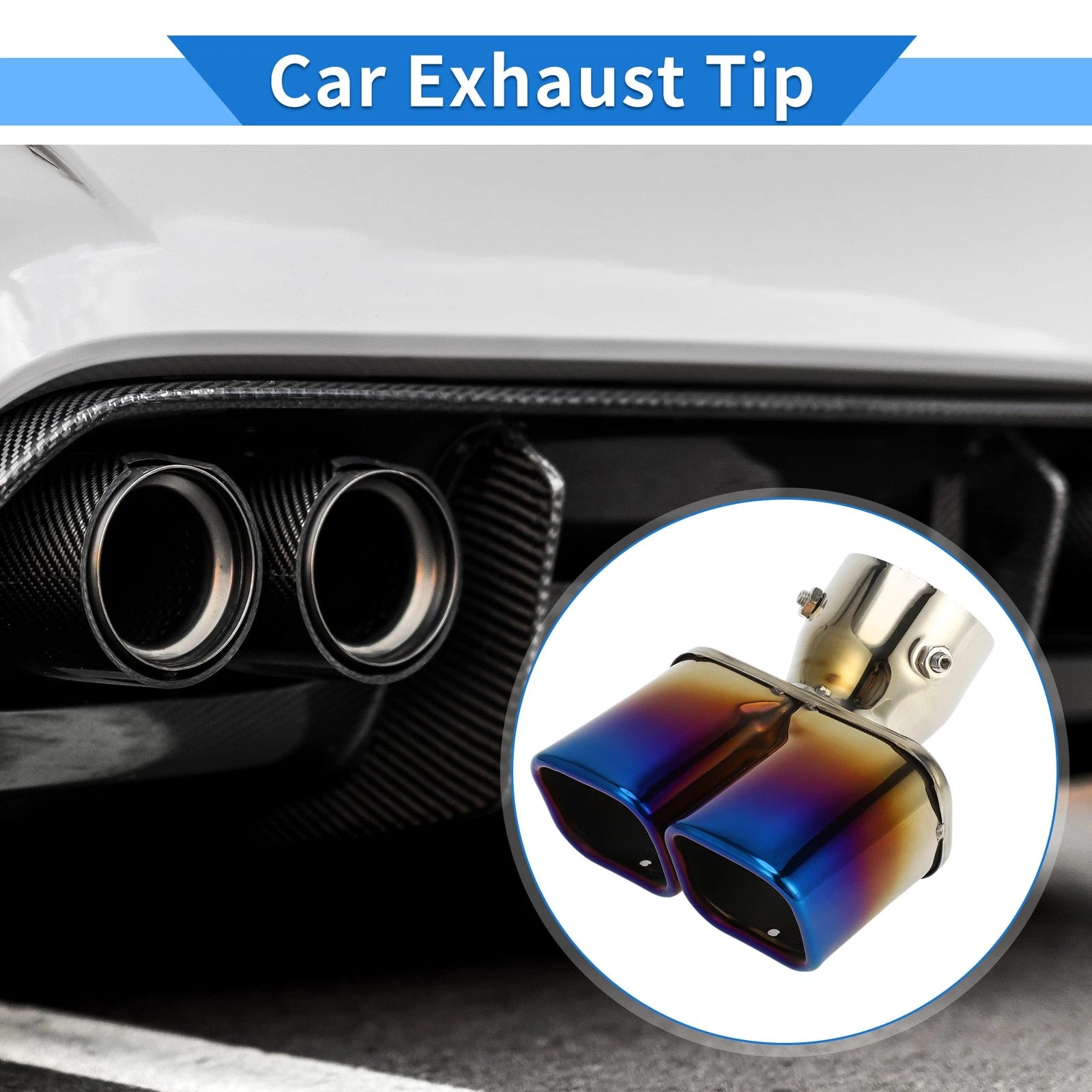 Dual Exhaust Tip for Toyota Land Cruiser Prado (Burnt Blue)