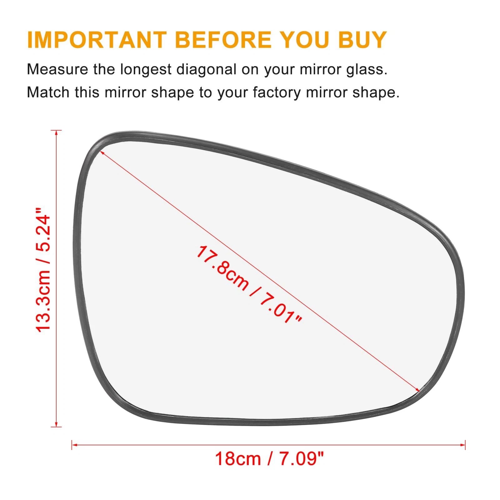 Heated Mirror Glass w/ Backing for Lexus LS460 CT200h ES350 (2007–2017)