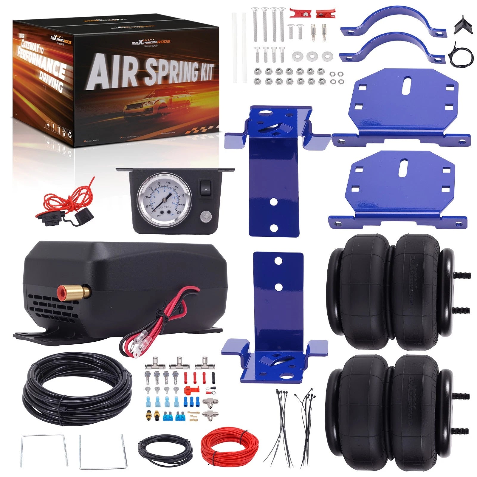 Air Suspension Kit + Air Shock Compressor for Ford Excursion 2WD (2000–2006)