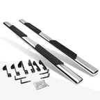 Set of 2 Chrome 5" Oval Side Step Nerf Bars for Silverado/Sierra (2001–2014)