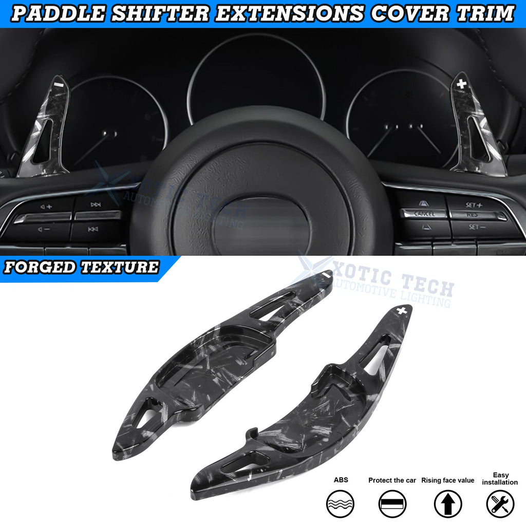 Black Forged Pattern Paddle Shifter Extension for Mazda 3 & CX-30 (2019–2025)