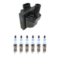 Set of 6 Hitachi Ignition Coils & Bosch Double Iridium Spark Plugs for Safari 4.3 V6 (1999–2007)
