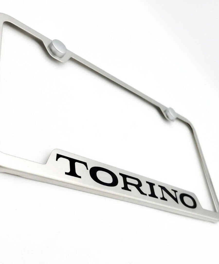 Brushed Notched Stainless License Plate Frame for Ford Torino (1968–1976)