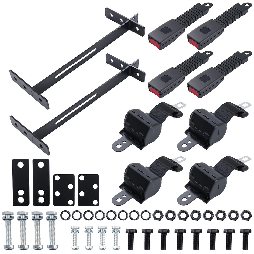 Set of 4 Golf Cart Belt Bracket Safety Kit for EZGO Yamaha Club Car (35")