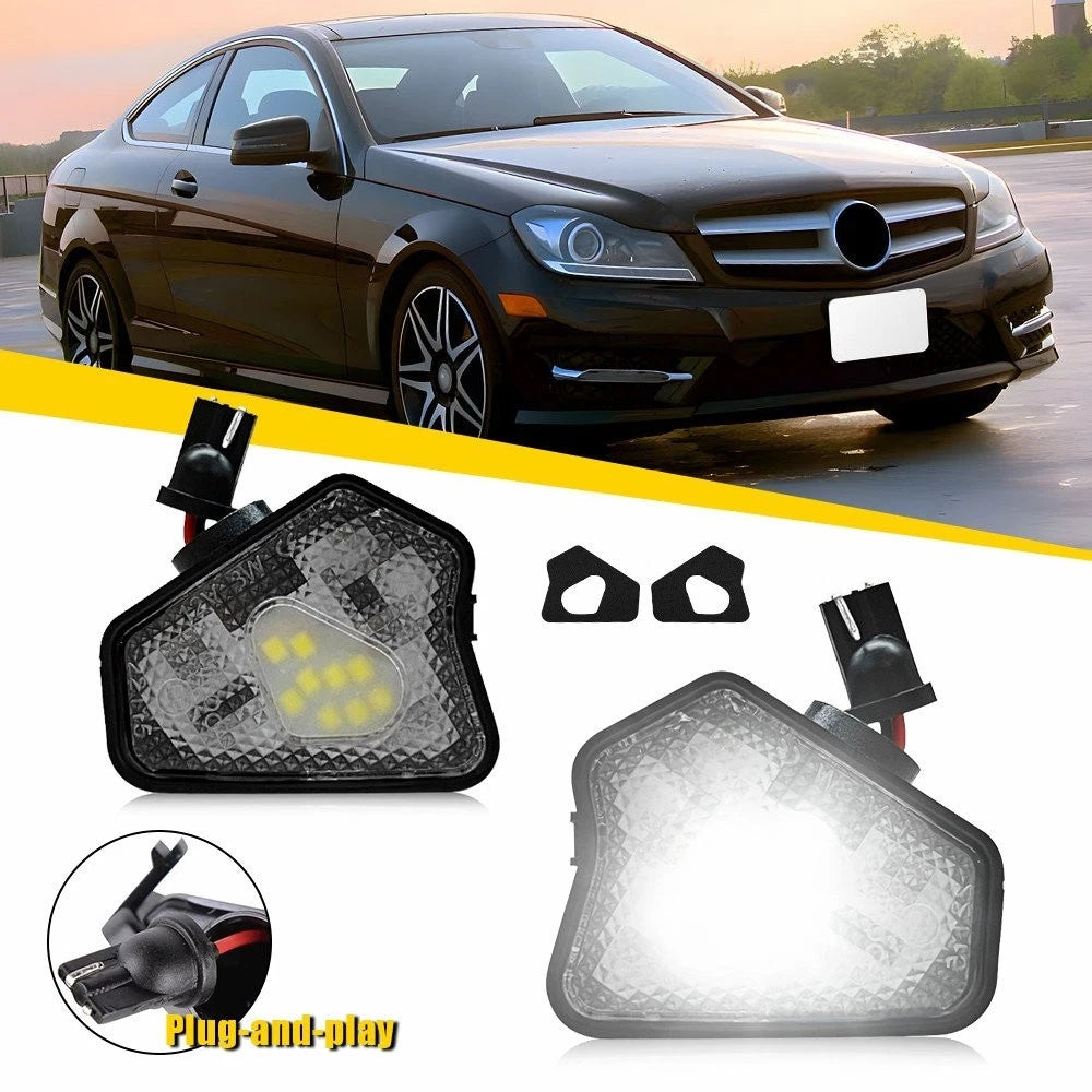 White LED Side Mirror Puddle Light for Mercedes Benz W204 W212 C117 X156 X204