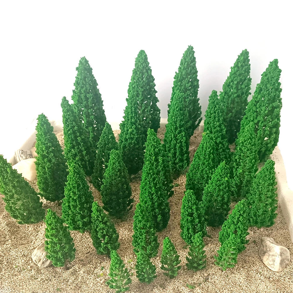 30Pcs Tree Model Scenery for Railroad Wargame Diorama (Scale)