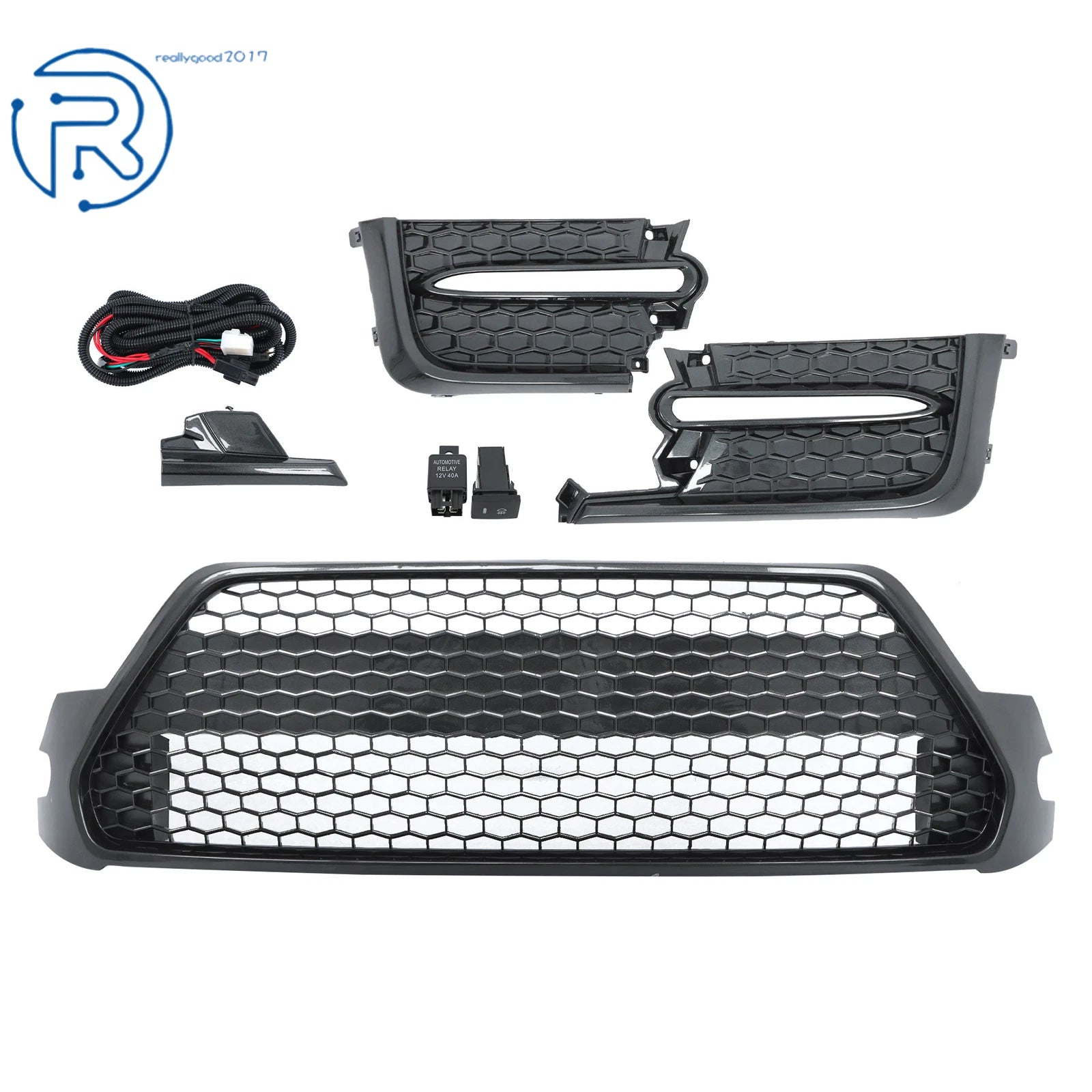 Front Bumper Lower Mesh Grille + Fog Light for Toyota Corolla SE XSE (2020–2021)