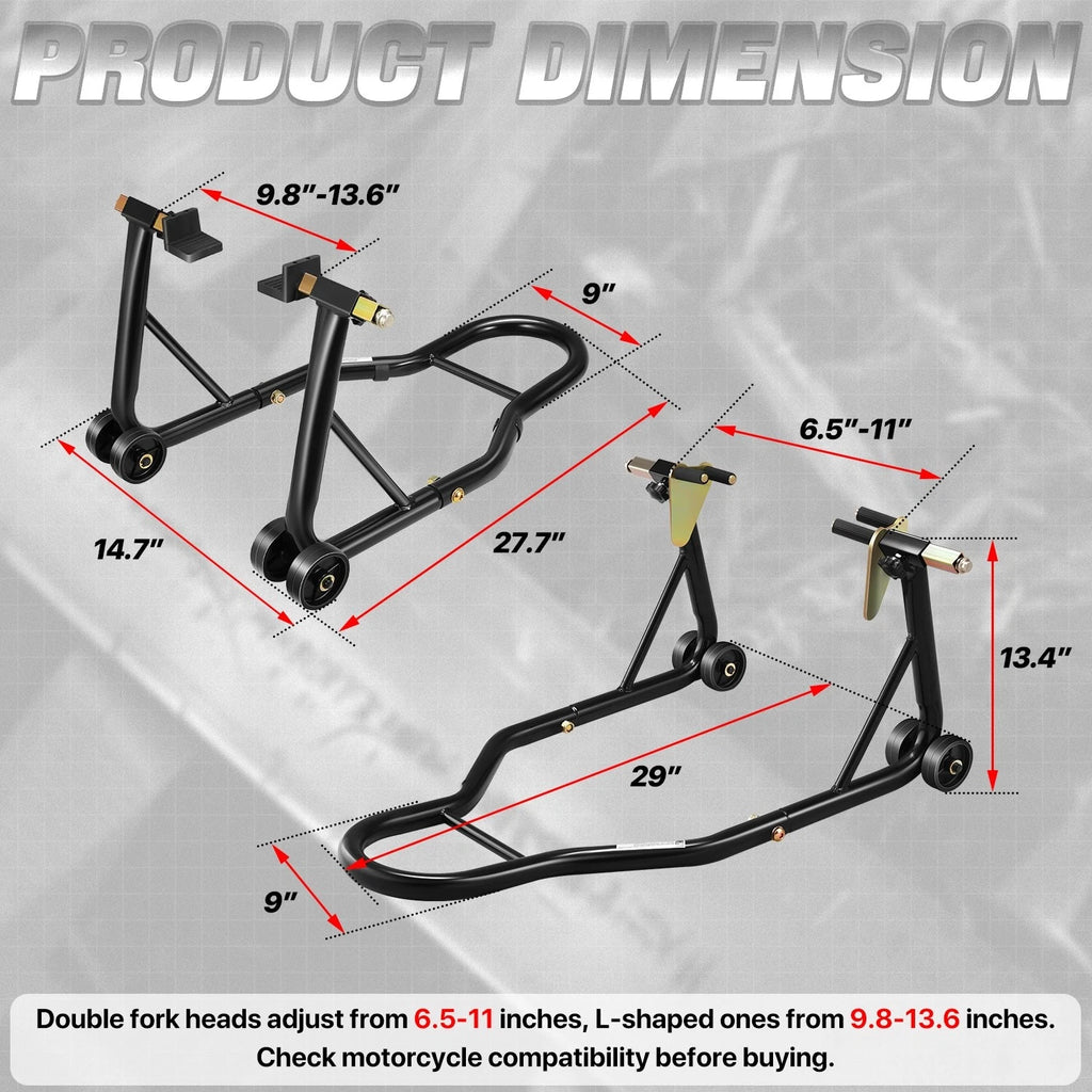 Double Fork Head Motorcycle Stand Lift for Universal Models (6.5-11")