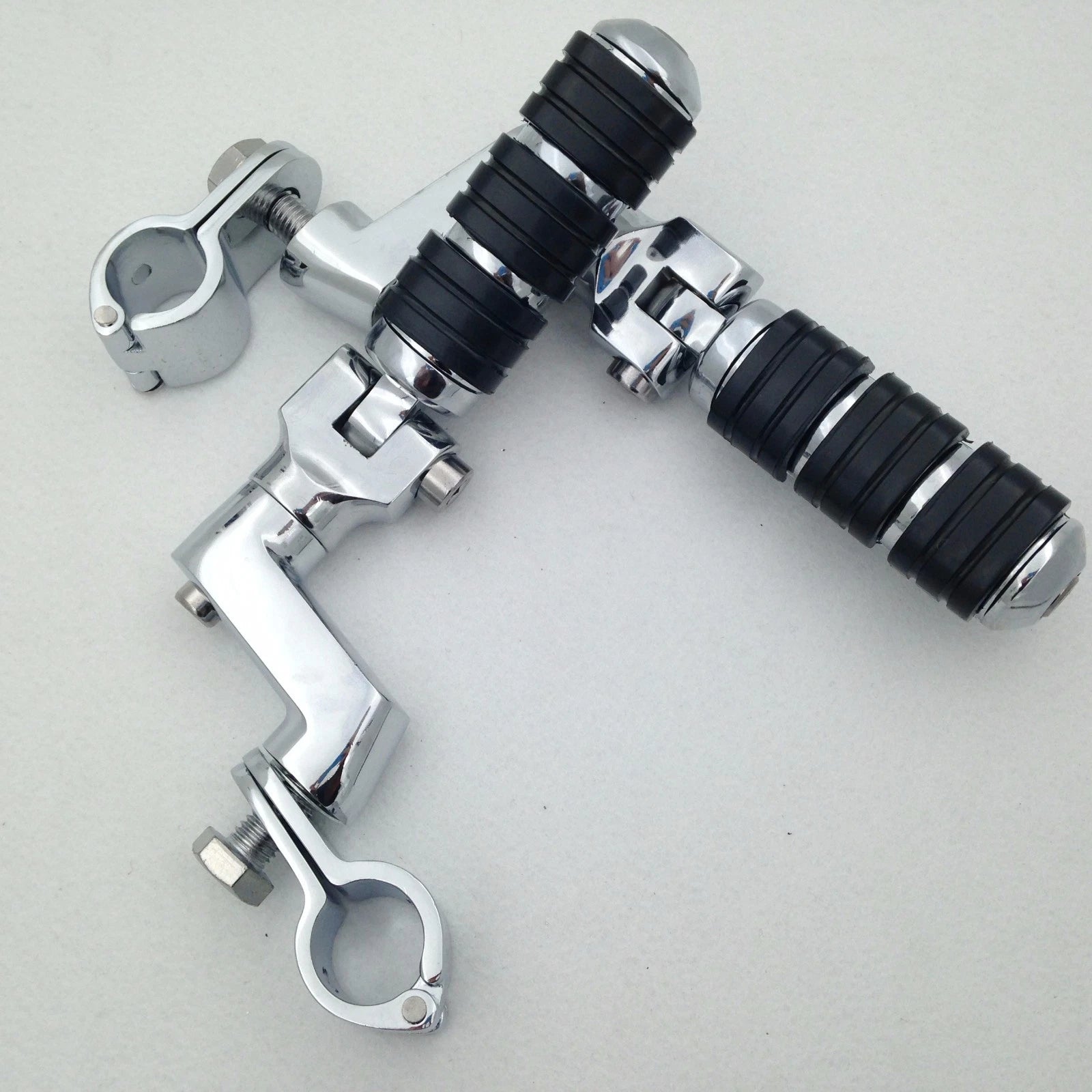 Chrome Foot Peg Clamps for Honda GoldWing GL1800, Shadow, Steed400, Valkyrie