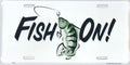 License Plate Tag Emblem for Truck (Fish on Bass Fishing Trout)