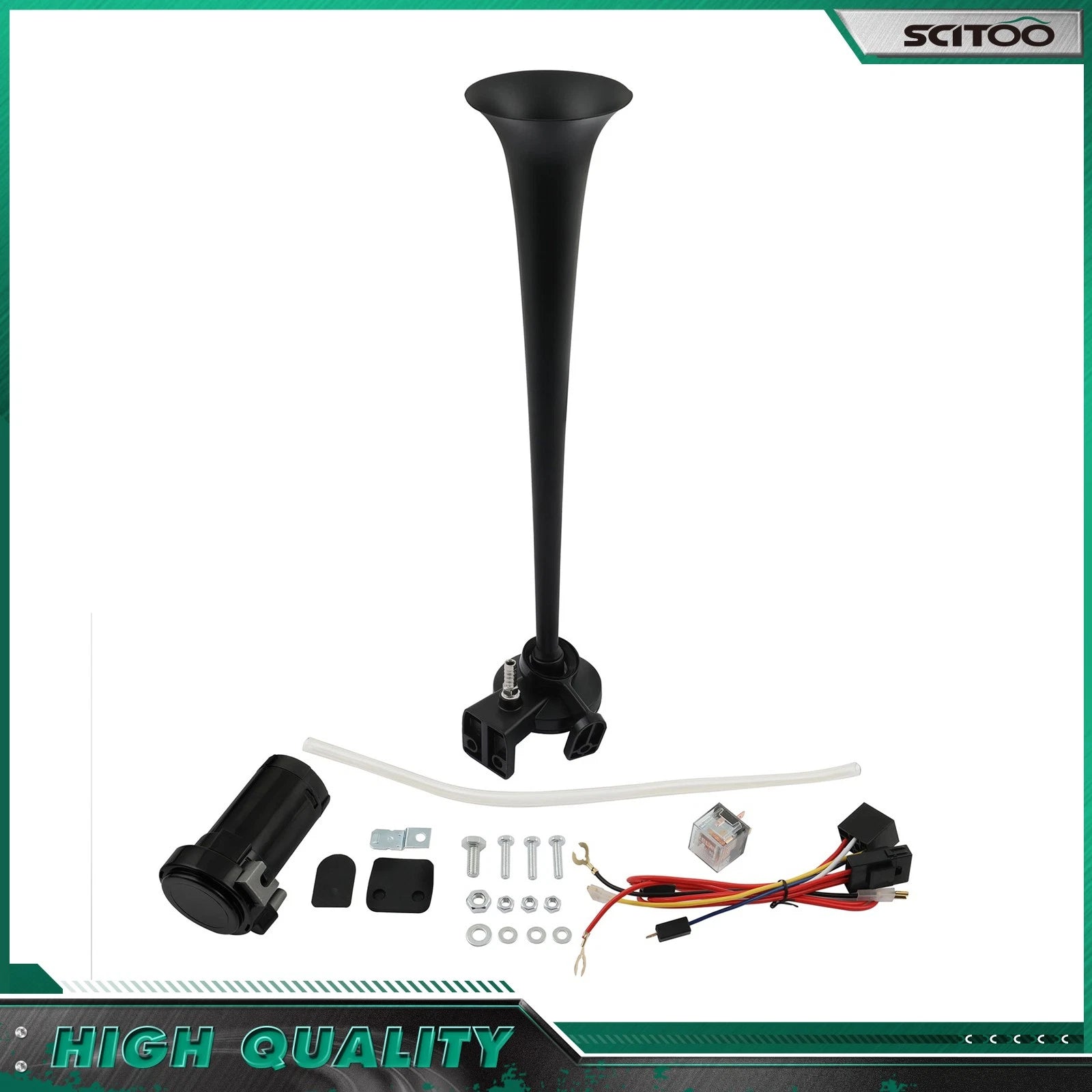 Single Trumpet Air Train Horn Compressor Kit 150DB 12V for Car Truck Boat