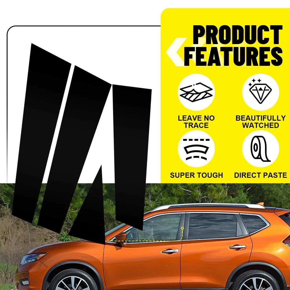 Set of 8 Door Pillar Posts Trim for Nissan Rogue (2014–2020)