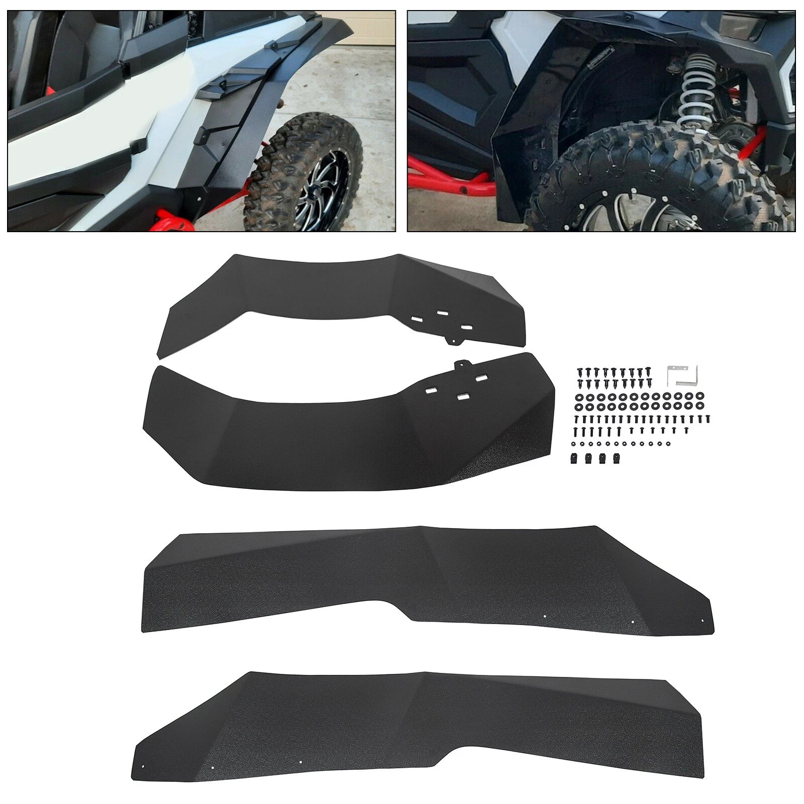 Set of 4 Extended Fender Flares Mud Flaps for Polaris RZR XP 1000 (2014–2022)