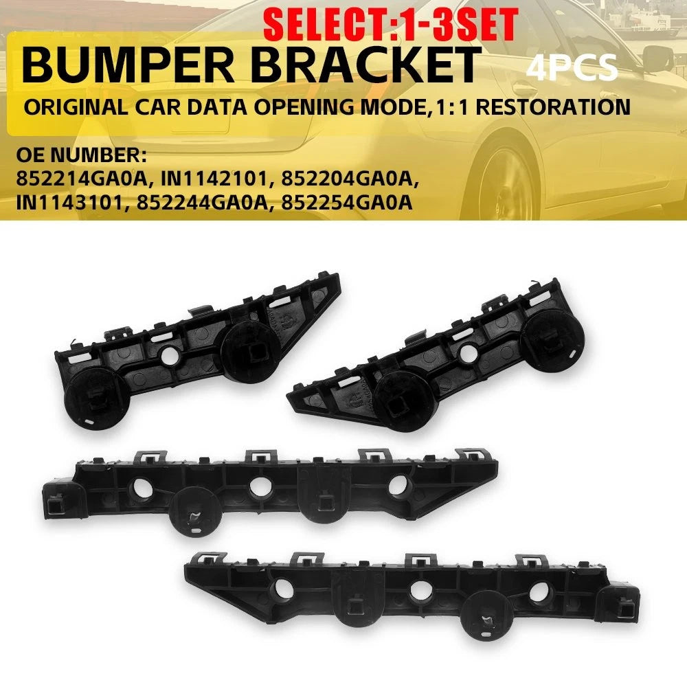 Set of 4 Rear Upper Lower Bumper Brackets for Infiniti Q50 (2014–2024)