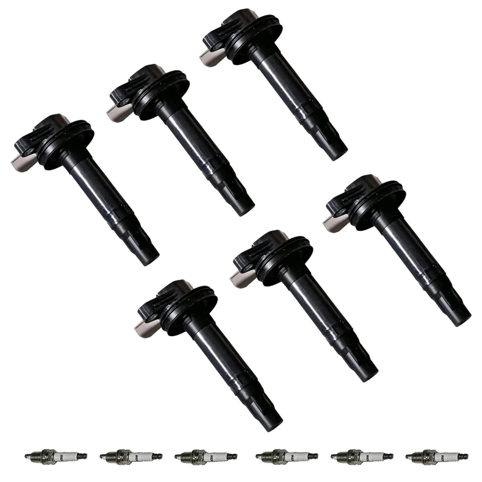 Set of 6 Iridium Spark Plugs & Ignition Coils for Ford Flex (2010-2012)