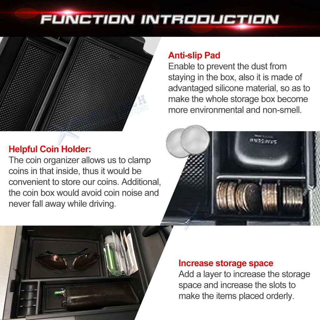 Center Armrest Box Insert Storage Case Tray for Hyundai Palisade (2020-2024)