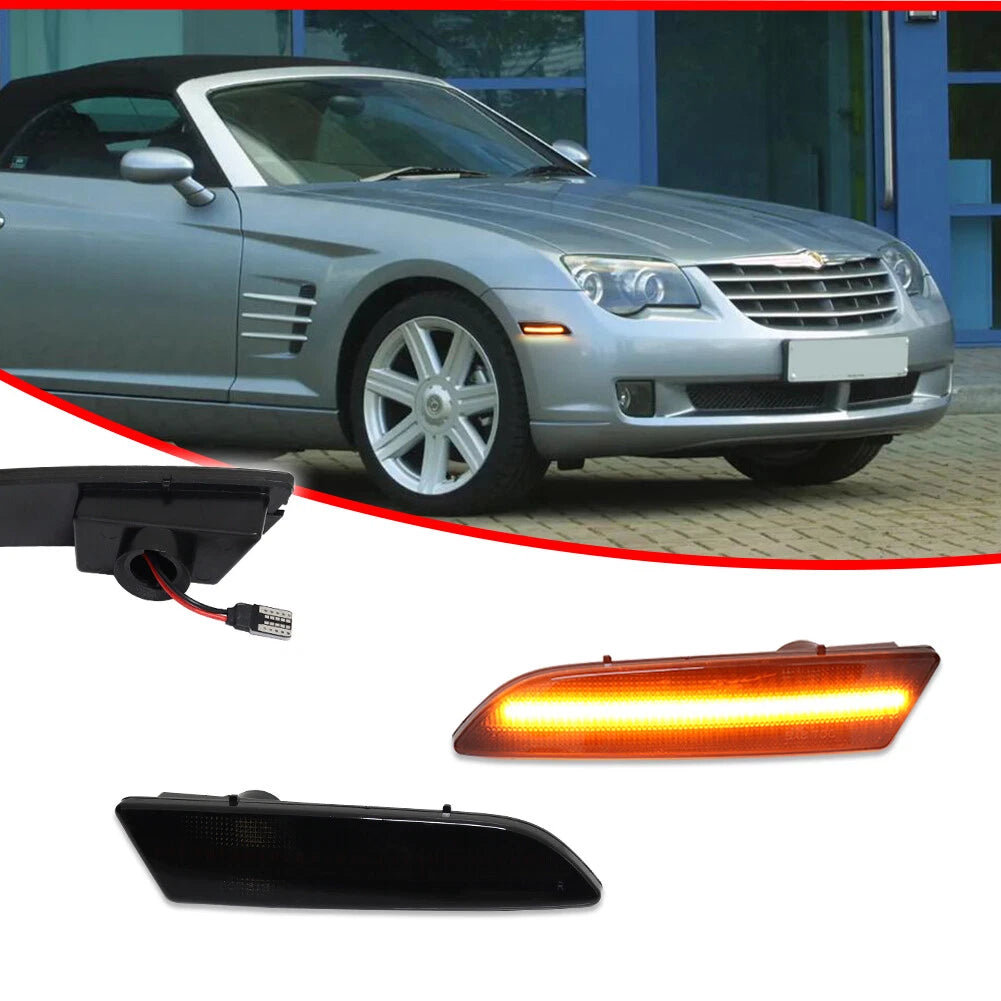 Smoked Lens Amber LED Side Marker Lights for Chrysler Crossfire (2004–2008)