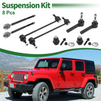 Set of 8 Front Suspension Kit Tie Rod Ends Sway Bar Links for Dodge