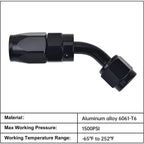 Set of 5 8AN 45 Degree Swivel Hose End Fittings with Adjustable Wrench