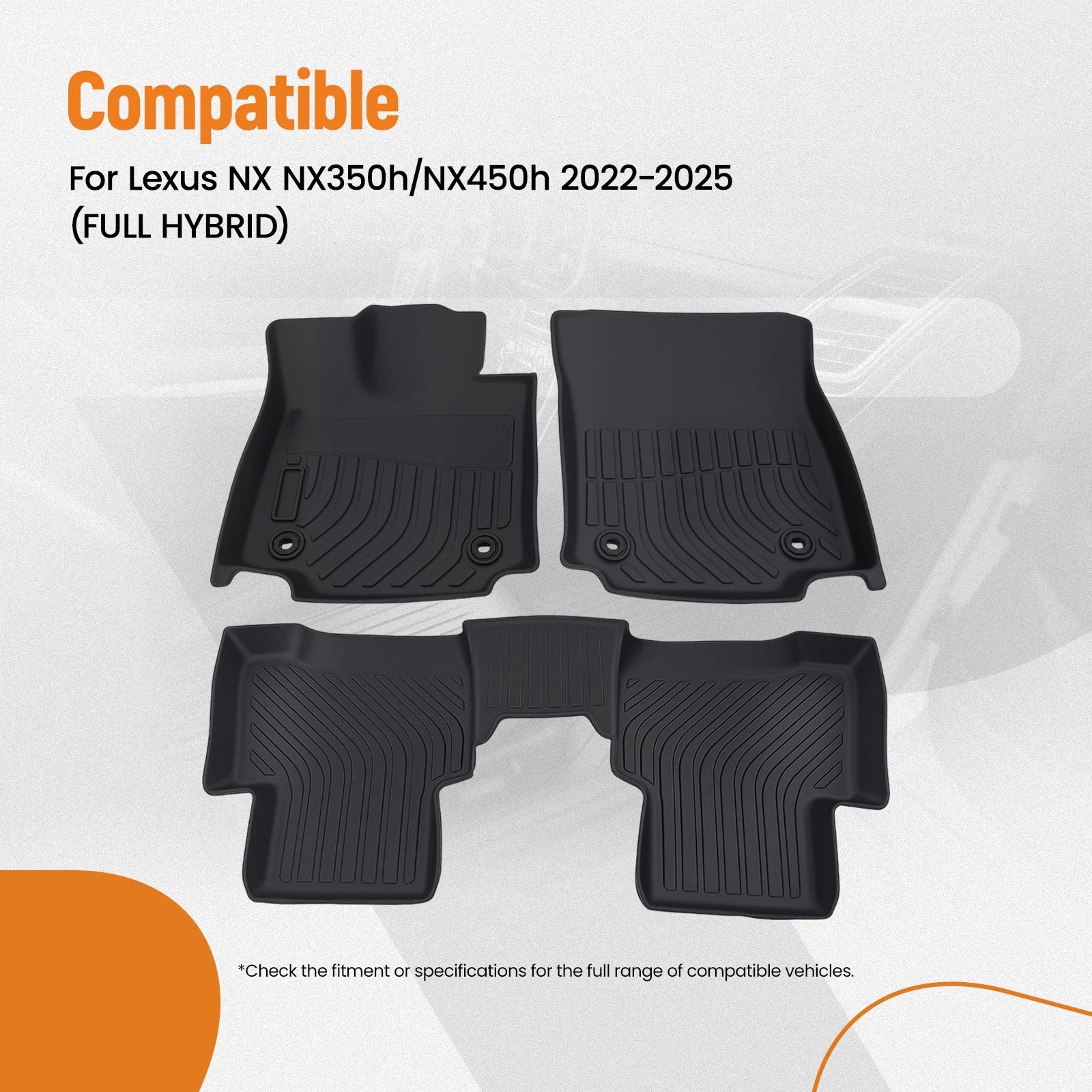 All-Weather Floor Mats Liner for Lexus NX NX350h/NX450h+ (2022–2025)