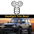 Set of 2 Headlight Trim Bezels for Ford Bronco (2021–2023) Gloss Black