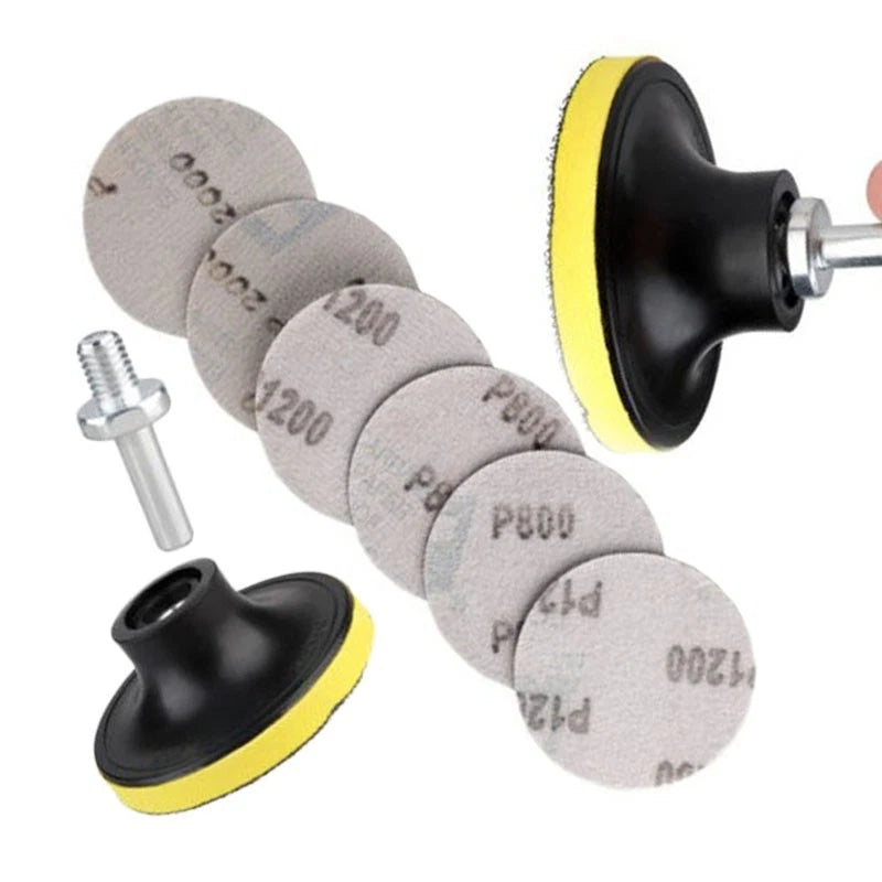 Sanding Disc Set 800/1200/2000 Grit + Mandrel for Automotive Polishing