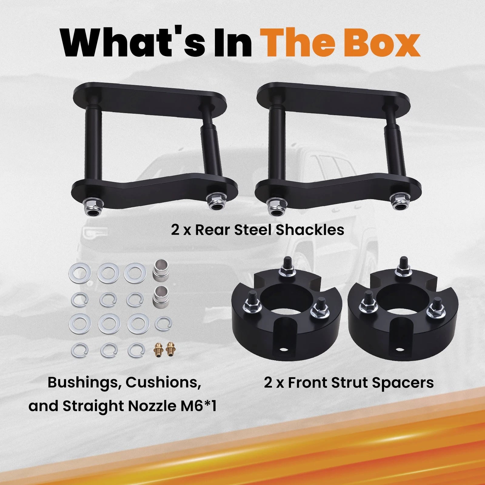 3" Front 2" Rear Leveling Lift Kit w/ Shackles for Nissan Frontier (2005–2023)