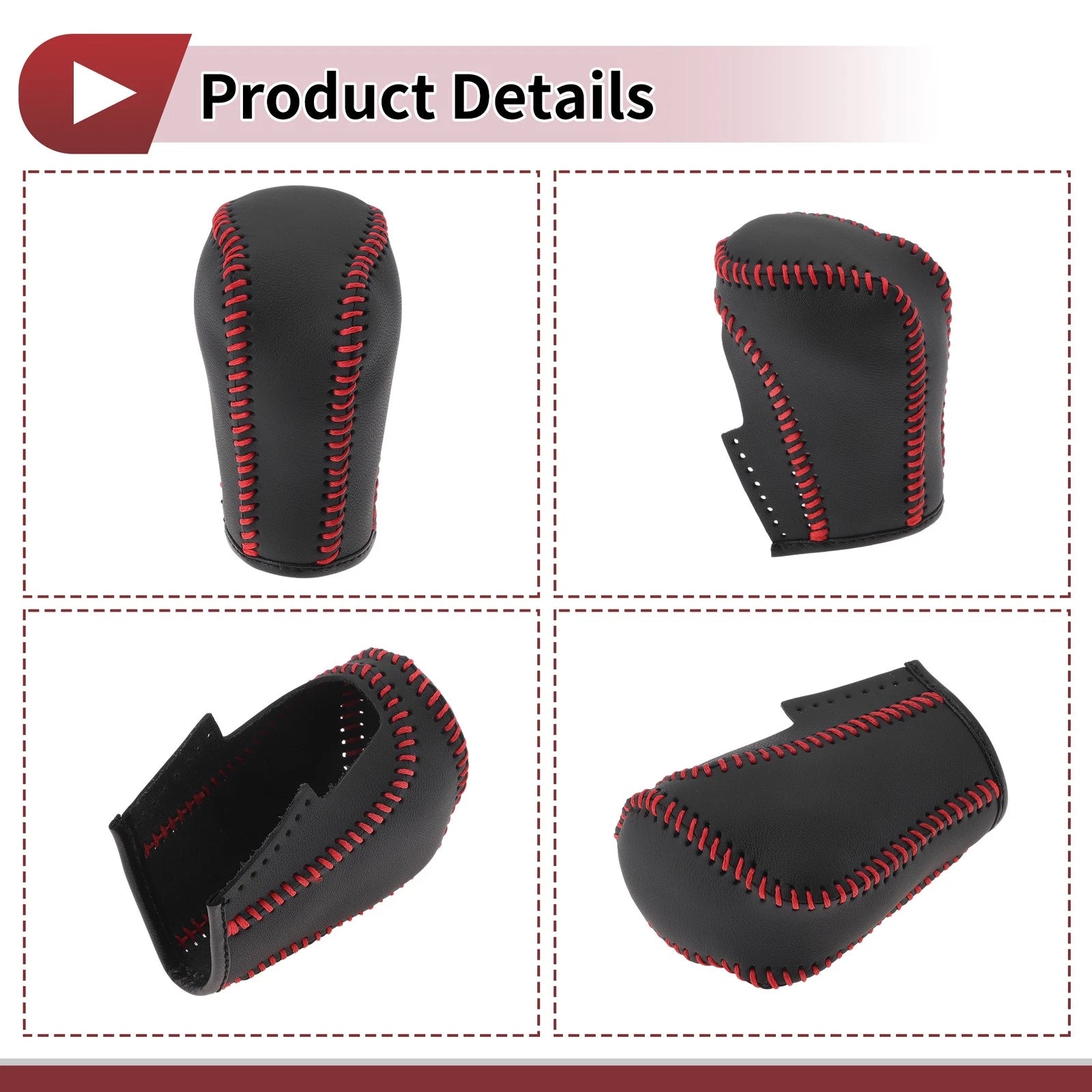 1Pc Gear Shift Knob Cover for Honda Inspire (2023) Red Faux Leather
