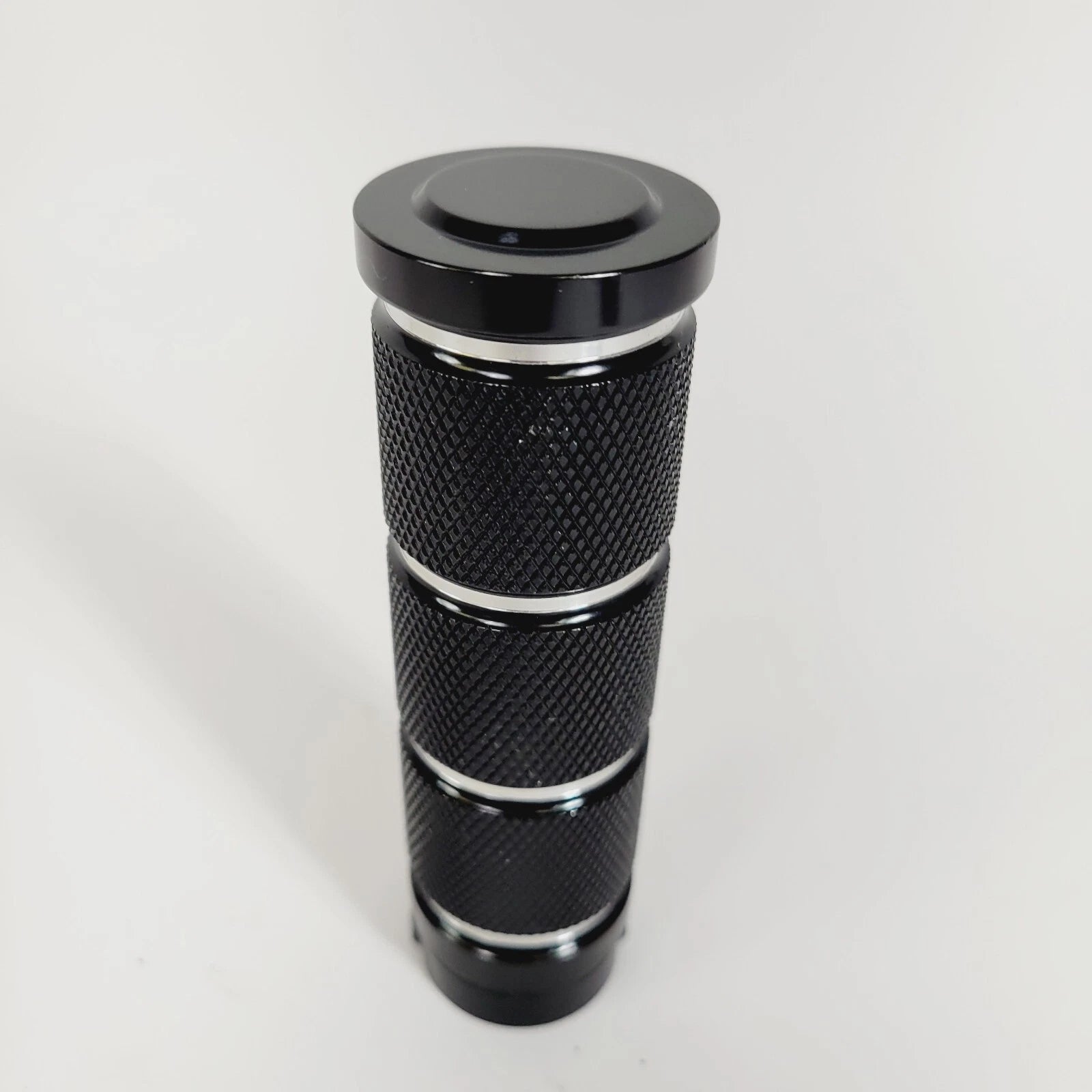 Left Black Stroker Knurled Billet Grip for Harley Softail Dyna Sportster