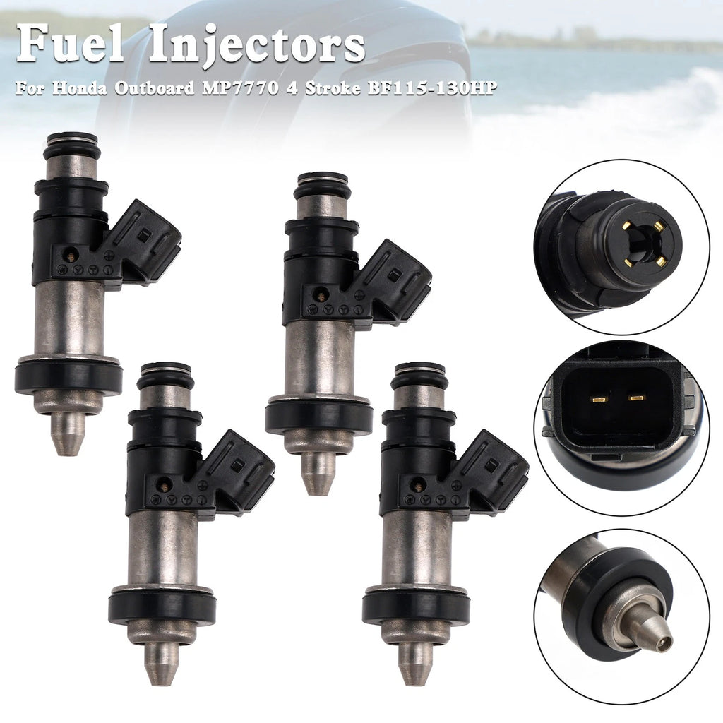 Set of 4 Fuel Injectors for Honda Outboard BF115-BF130 (MP7770, 16406-ZW5-000)