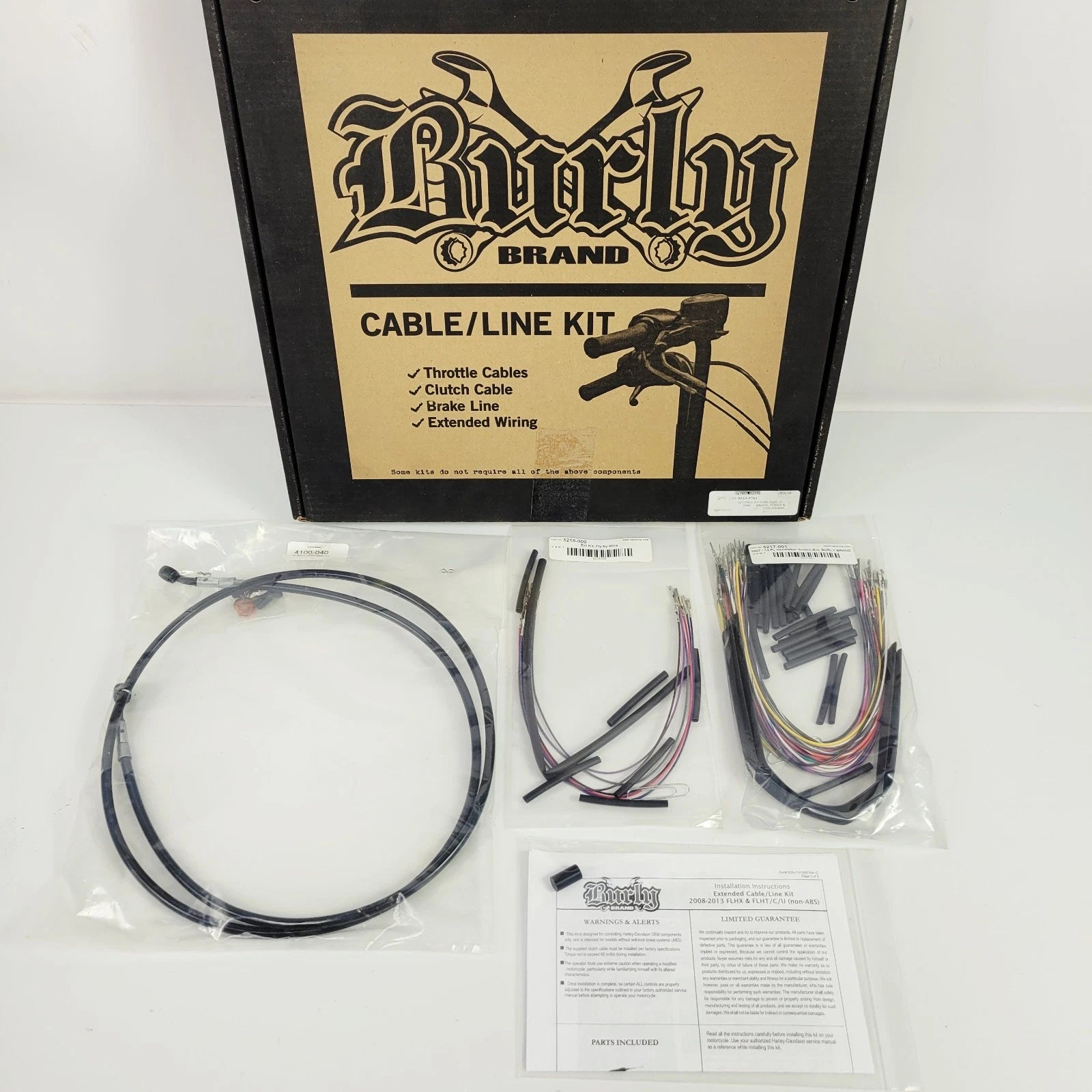 Brake Line & Wiring Extension Kit for Harley 2008–2013 (15" Ape Hanger)