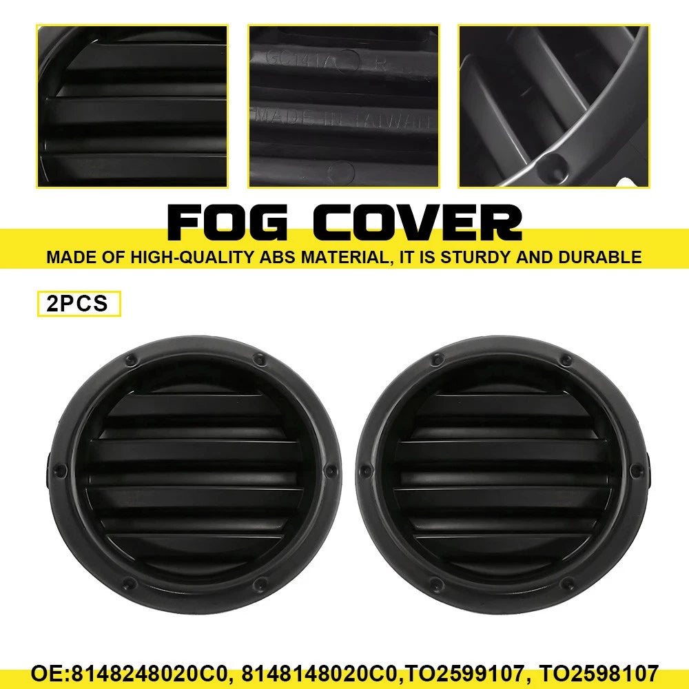 2X Front Bumper Fog Light Lamp Hole Cover Grille for Toyota Highlander (2004–2007)