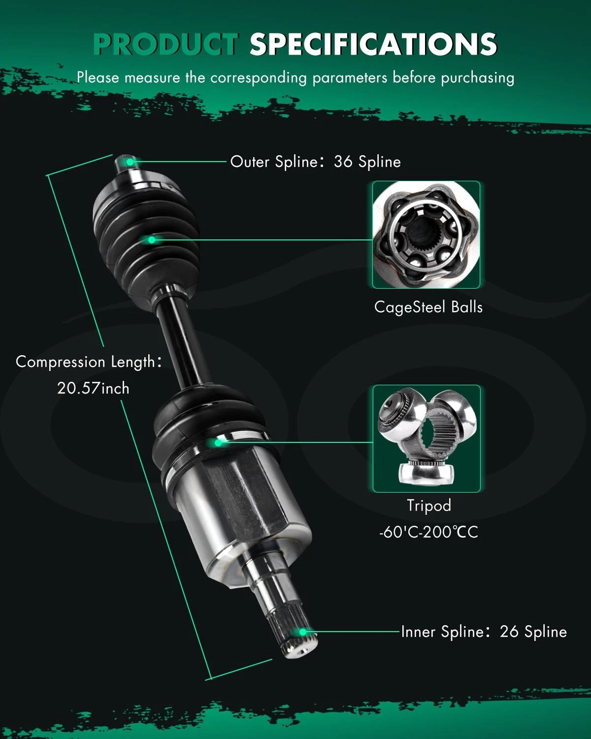 CV Axle for Volvo S40 C30 C70 V50 2.5L (2004–2013)
