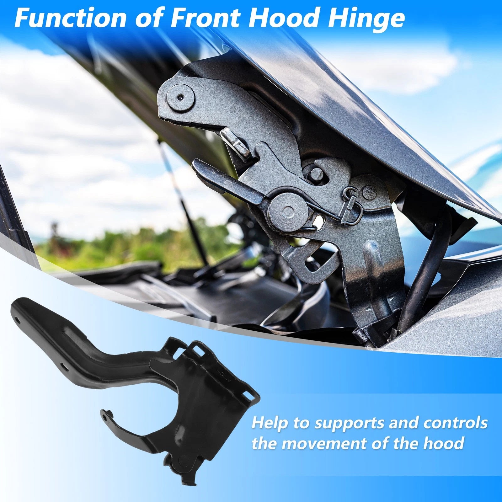 Front Hood Hinge for Nissan Rogue (2014–2020) No. 654004BA0A, 654014BA0A LH RH